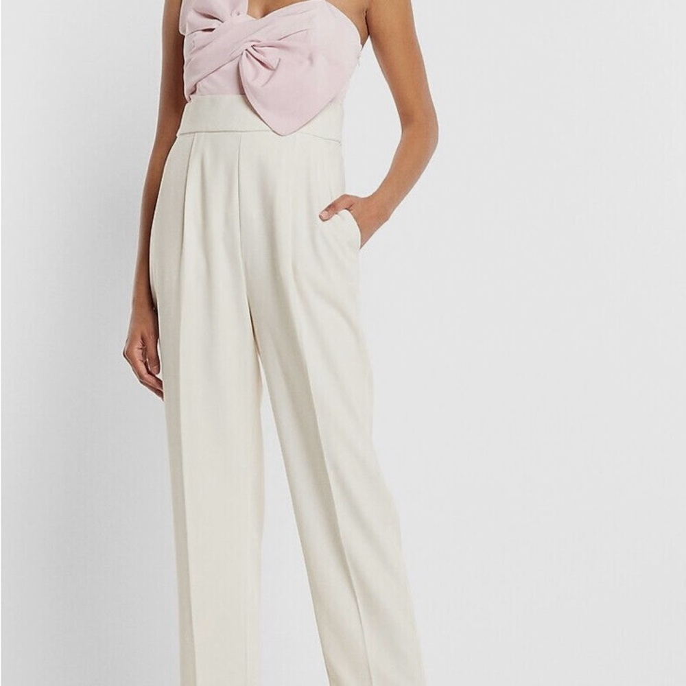 Express Pink and Cream Jumpsuit